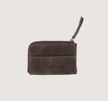 suede pasjeshouder | dark choco