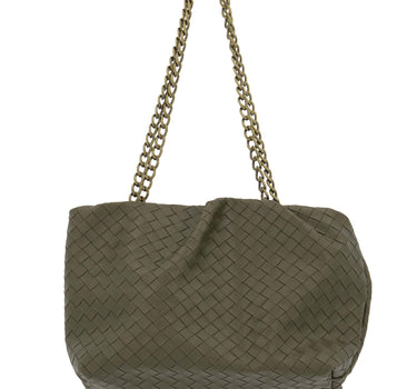 gevlochten tas klein | light mossgreen