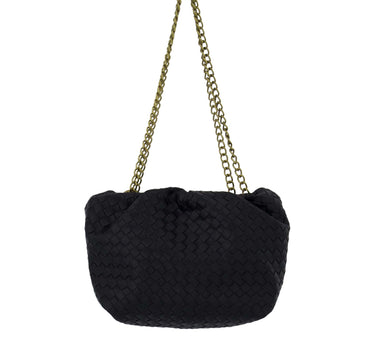 tas met vlecht patroon | black