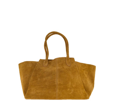 suede shopper | mid brown