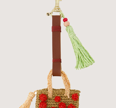 Schlüssel-/Taschenanhänger mit gehäkelter Tasche | Crispy Pink