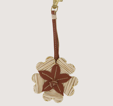 tas/sleutel hanger bloem PU | brown
