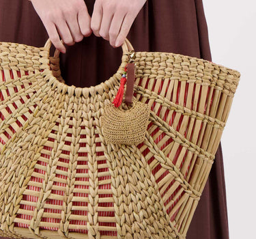 gehaakte tas/sleutelhanger tas | coral