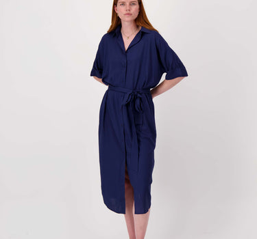 lange blouse jurk | summer navy