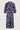pofmouw jurk met ikat bloem print blue/brown van Zusss.