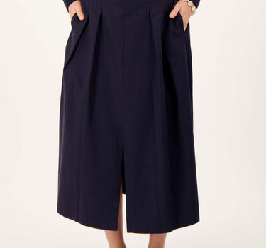 pleated skirt | dark navy