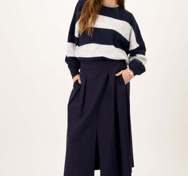 rok met plooien | dark navy