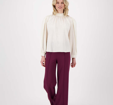 broek met naad | aubergine