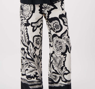 broek met borderprint | zwart / soft kit