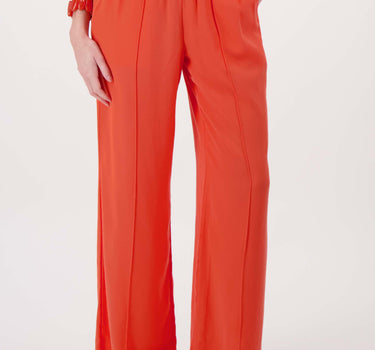 Lyocell-Twill-Hose mit weitem Bein | Koralle