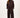 broek in superstretch met bandplooi | dark choco