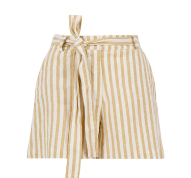 linen shorts | off-white / taupe