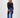 Hose mit Nadelstreifenmuster | Marineblau / Off-White