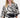 V hals woven top borderprint | zwart / soft kit