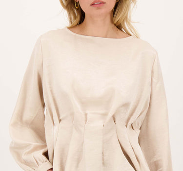 Voile Top met Plooi | nude pink