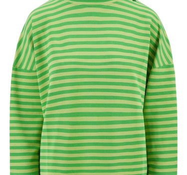 streep sweat shirt boxy 3/4 mouw | light green/dark green stripe