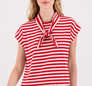 Shirt with scarf | red / pink