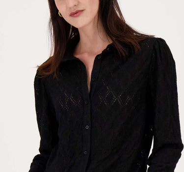 lace blouse | black