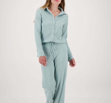 crincle blouse 3/4 mouw | ash blue
