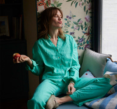 linen blouse | turquoise