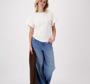 T-shirt with butterfly sleeves | off white