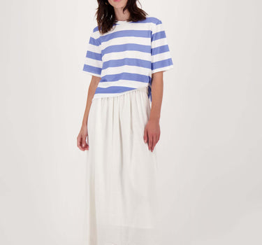 streep t-shirt | lavenderblauw / white