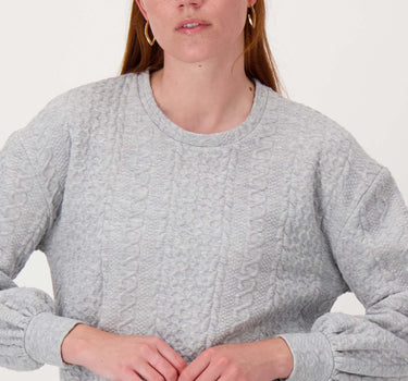 kabel structuur sweater | medium grey