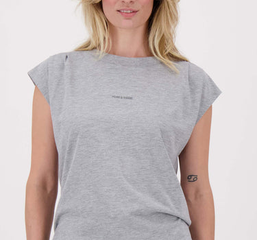 t-shirt met plooidetail | medium grey