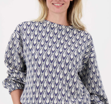jacquard fabric sweater | navy