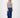 singlet met streep in structuur materiaal | off white / navy