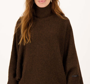 long sweater with wide sleeves | dark taupe