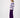 striped cable knit sweater with balloon sleeves | mid gray / mid purple