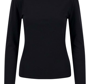 Long-Sleeve Boat-Neck Top | Black