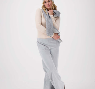 gebreide rib sjaal | medium grey
