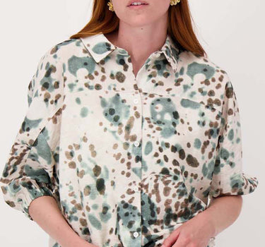 blouse with spotted print | kit / black / silver blue