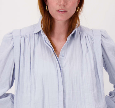 Bluse aus Musselin | Himmelblau