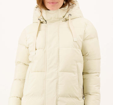 korte bubblecoat met teddy details | grey oyster