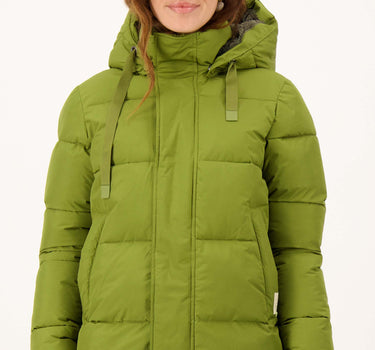 korte bubblecoat met teddy details | mid green