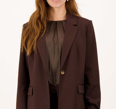 choco blazer met stretch | dark choco
