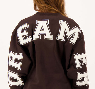 sweatshirt with text | dark chocolate