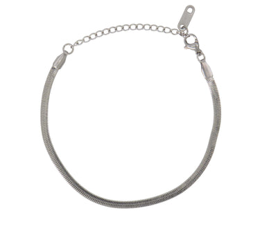 Flat bracelet with herringbone pattern | silver