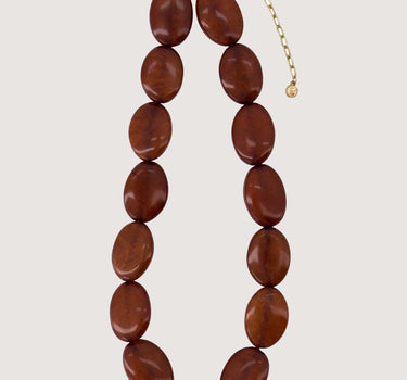 ketting van platte kralen | mid brown