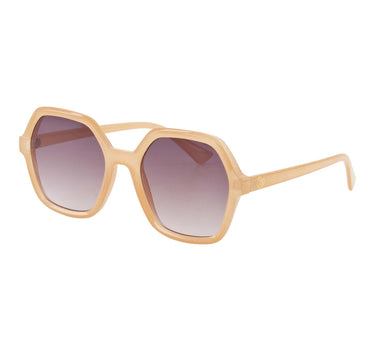 Sonnenbrille, eckig, groß, inkl. Brillenetui | Elfenbein