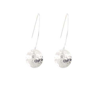 oorbellen met gehamerde cirkel | silver