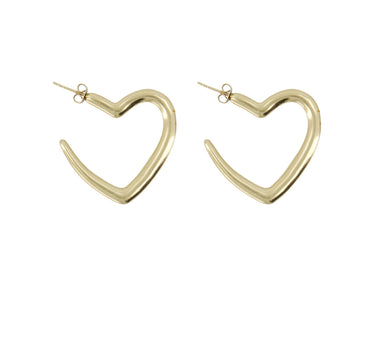 oorbellen hartvorm ring | gold