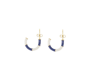 striped earrings | white / ash blue