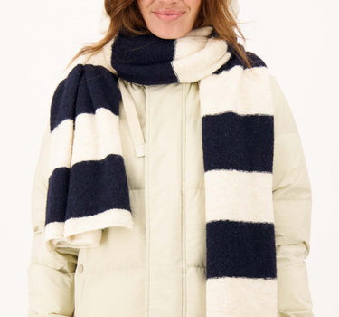 streep sjaal blokstreep | off white / dark navy