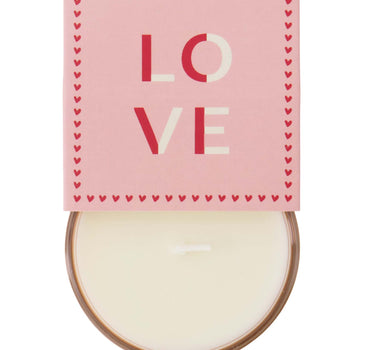 scented candle in a wrapper: Love | pink / red