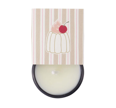 "Congratulations" scented candle in a wrapper | light blue/sand/pink/red by Zusss, candle in a glass holder with a wrapper.