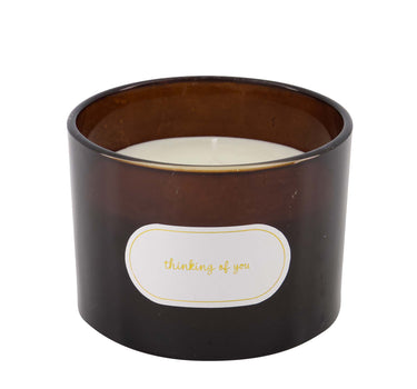 "Thinking of You" Scented Candle in a Glass Jar | Dark Brown